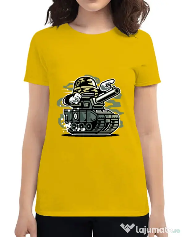 Tricou ADLER dama War Tank Galben