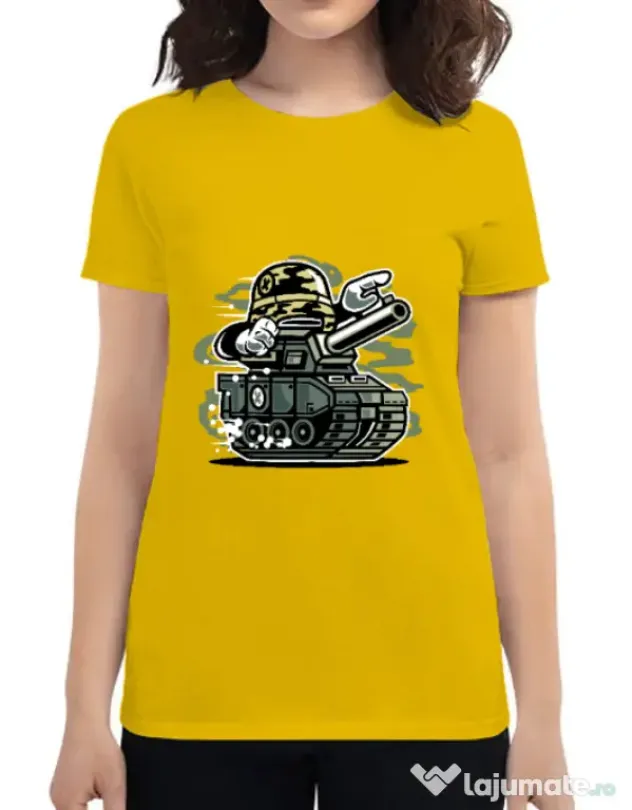 Tricou ADLER dama War Tank Galben