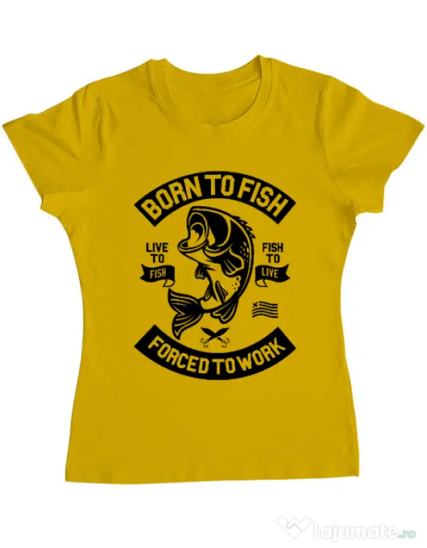 Tricou ADLER dama Born To Fish Galben