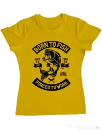 Tricou ADLER dama Born To Fish Galben
