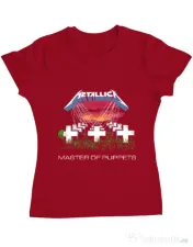 Tricou ADLER dama Master of puppets Rosu 