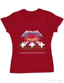 Tricou ADLER dama Master of puppets Rosu