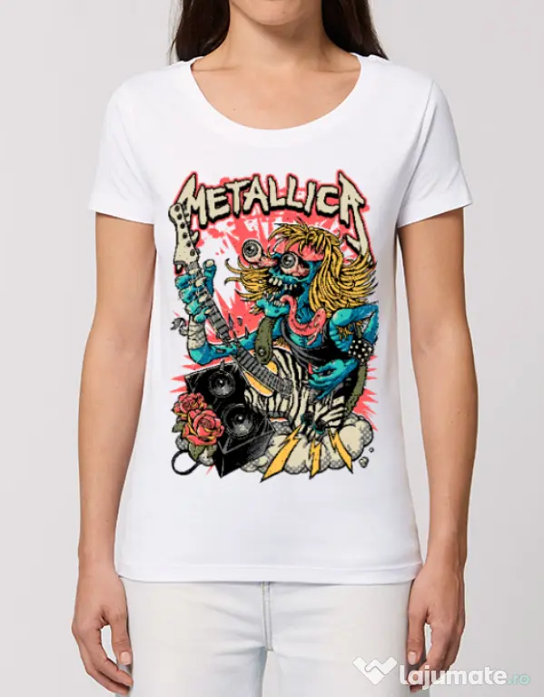 Tricou STANLEY STELLA dama Heavy Guitar Alb
