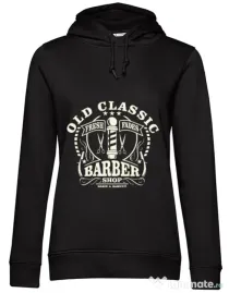 Hoodie dama cu gluga Old Classic Barber Negru