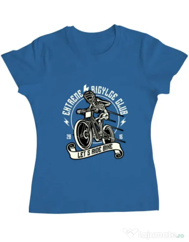Tricou ADLER dama Lets Ride Bike Albastru azuriu