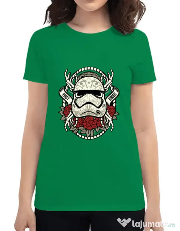 Tricou ADLER dama Sugar Skull Trooper Verde mediu