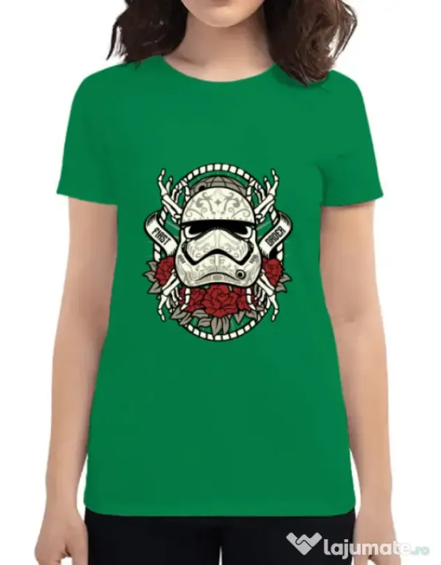 Tricou ADLER dama Sugar Skull Trooper Verde mediu