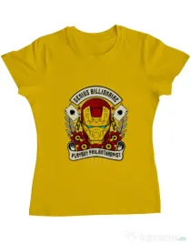 Tricou ADLER dama Genius Billionaire Galben