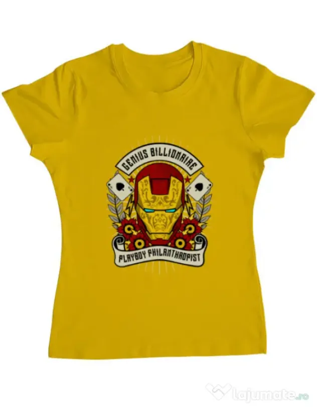 Tricou ADLER dama Genius Billionaire Galben