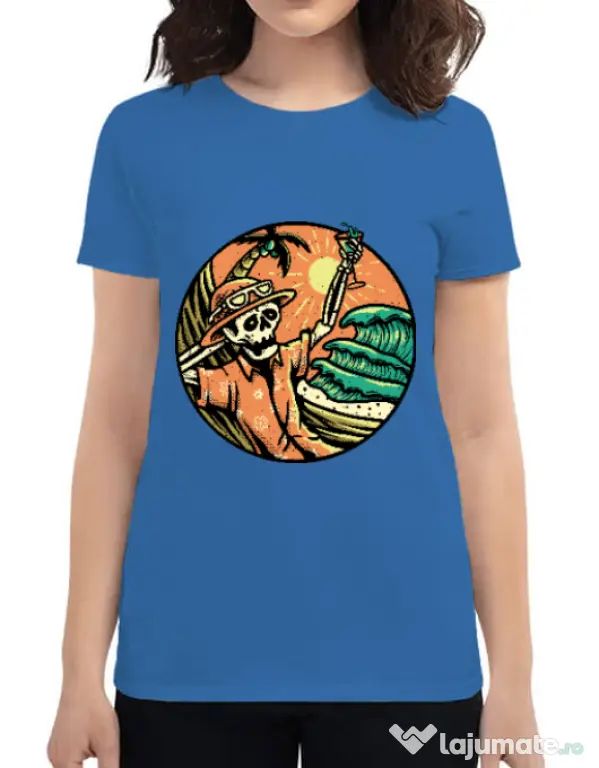 Tricou ADLER dama Have a Nice Day Albastru azuriu