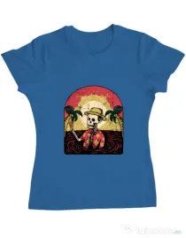 Tricou ADLER dama Welcome to My Paradise Albastru azuriu