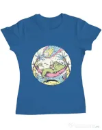 Tricou ADLER dama Asteroid Day Albastru azuriu
