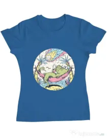 Tricou ADLER dama Asteroid Day Albastru azuriu