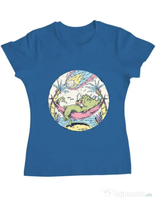Tricou ADLER dama Asteroid Day Albastru azuriu