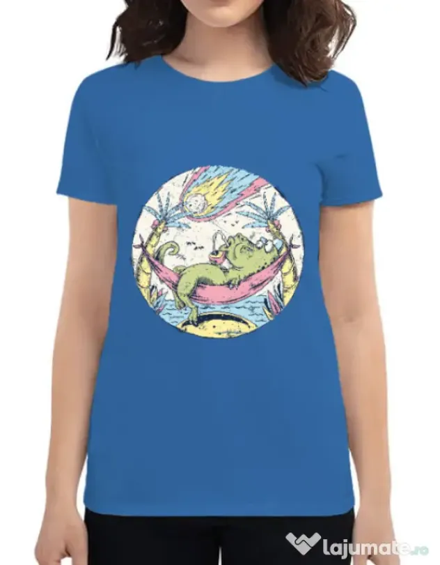 Tricou ADLER dama Asteroid Day Albastru azuriu