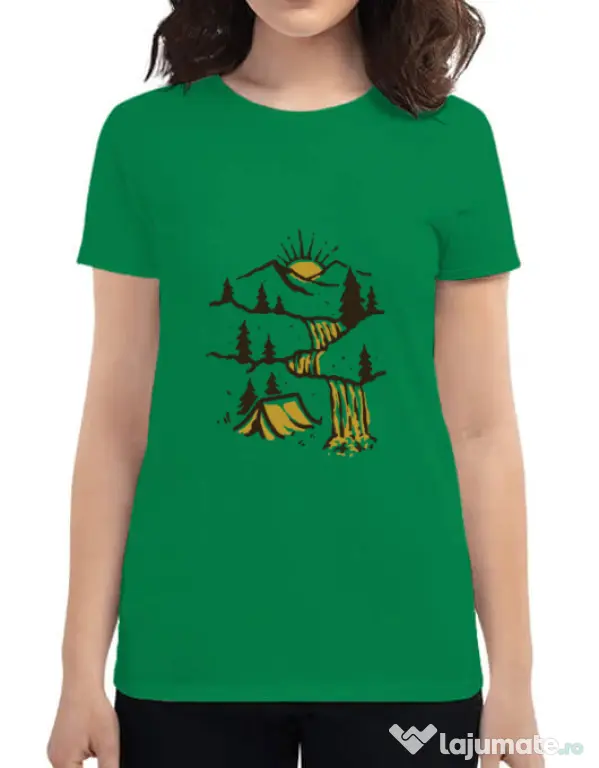 Tricou ADLER dama Hidden Paradise Verde mediu