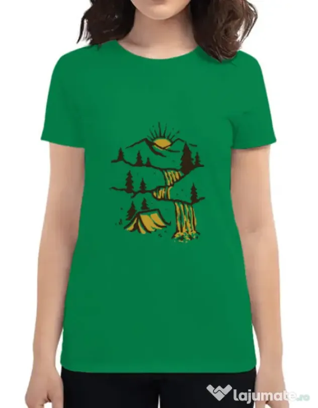 Tricou ADLER dama Hidden Paradise Verde mediu