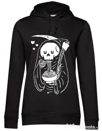 Hoodie dama cu gluga Ramen Reaper Negru