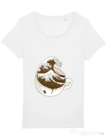 Tricou STANLEY STELLA dama The Great Wave off Coffee Alb