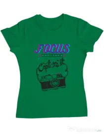 Tricou ADLER dama Focus and than Capture it Verde mediu