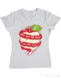 Tricou ADLER dama You are the apple of my eye Alb