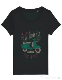 Tricou STANLEY STELLA dama Life is a journey enjoy the ride Negru