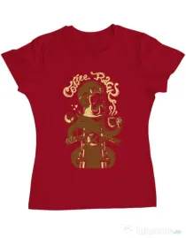 Tricou ADLER dama Coffee Racer Rosu