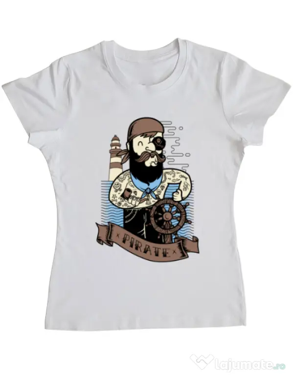 Tricou ADLER dama Adventure of the Sea Alb