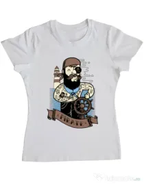Tricou ADLER dama Adventure of the Sea Alb