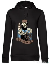 Hoodie dama cu gluga Adventure of the Sea Negru