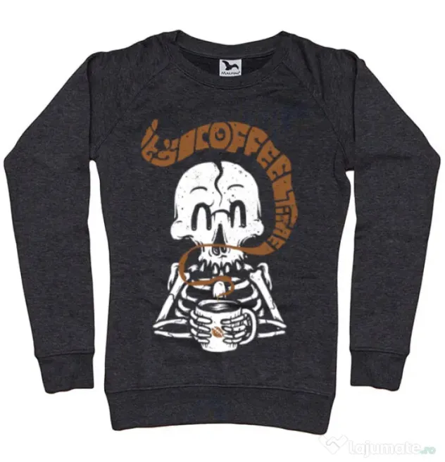 Bluza ADLER dama Its Coffee Time Negru melanj