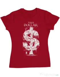 Tricou ADLER dama Tree Dollar Rosu