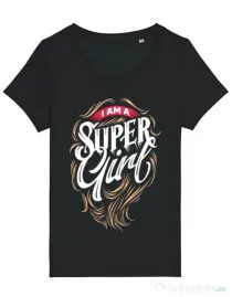 Tricou STANLEY STELLA dama I am a Super Girl Negru