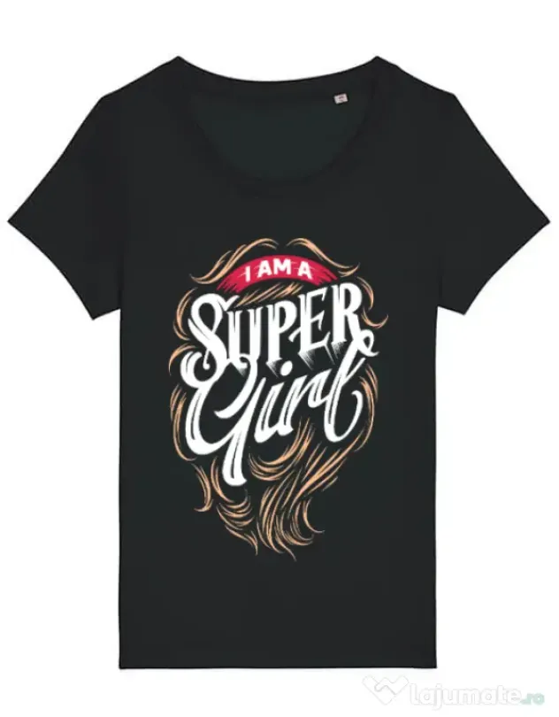 Tricou STANLEY STELLA dama I am a Super Girl Negru