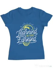 Tricou ADLER dama Learning Before Earning Albastru azuriu