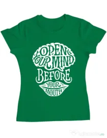 Tricou ADLER dama Open your mind Verde mediu