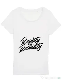 Tricou STANLEY STELLA dama Quality not quantity Alb
