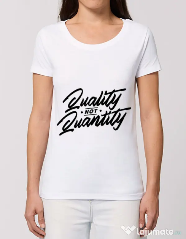 Tricou STANLEY STELLA dama Quality not quantity Alb