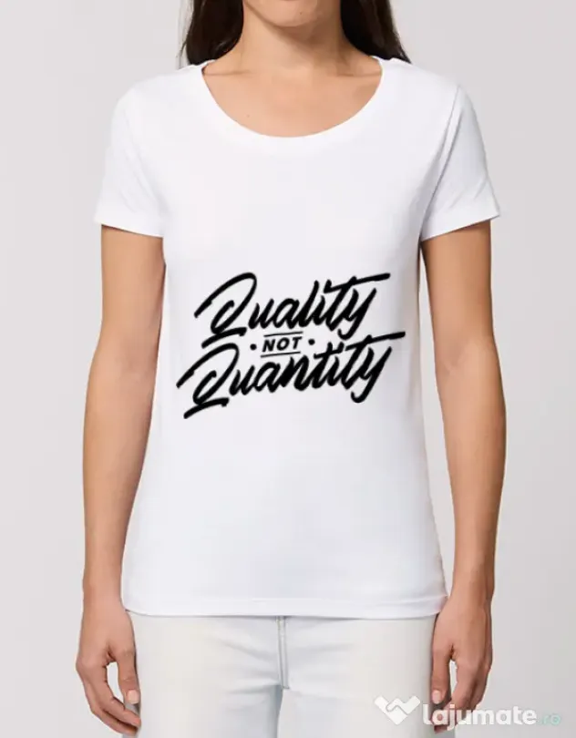 Tricou STANLEY STELLA dama Quality not quantity Alb