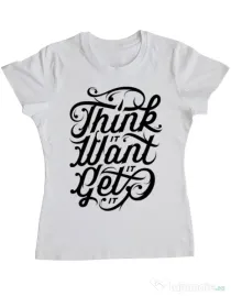 Tricou ADLER dama Think it Alb