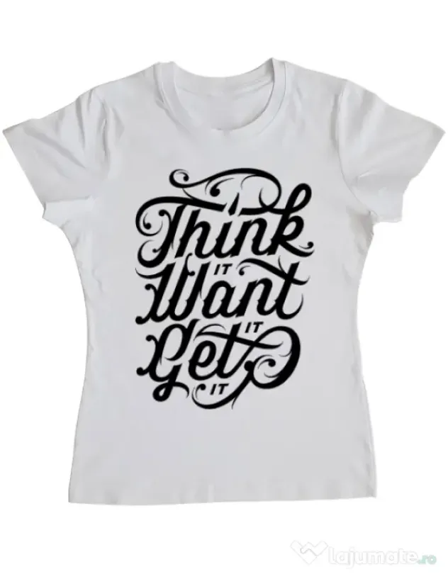 Tricou ADLER dama Think it Alb