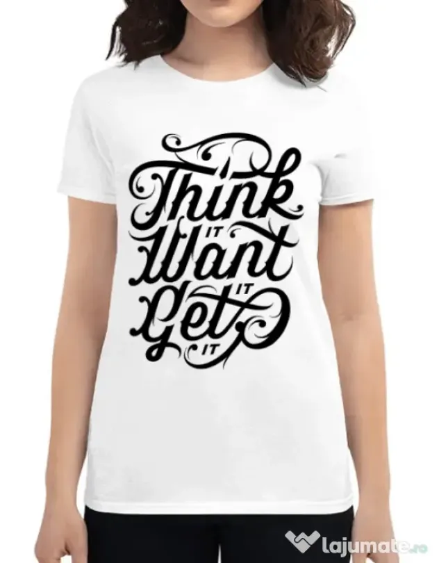 Tricou ADLER dama Think it Alb
