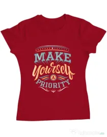 Tricou ADLER dama Make yourself a priority Rosu
