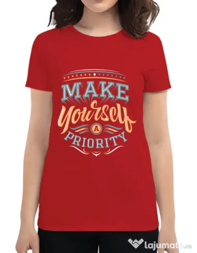 Tricou ADLER dama Make yourself a priority Rosu