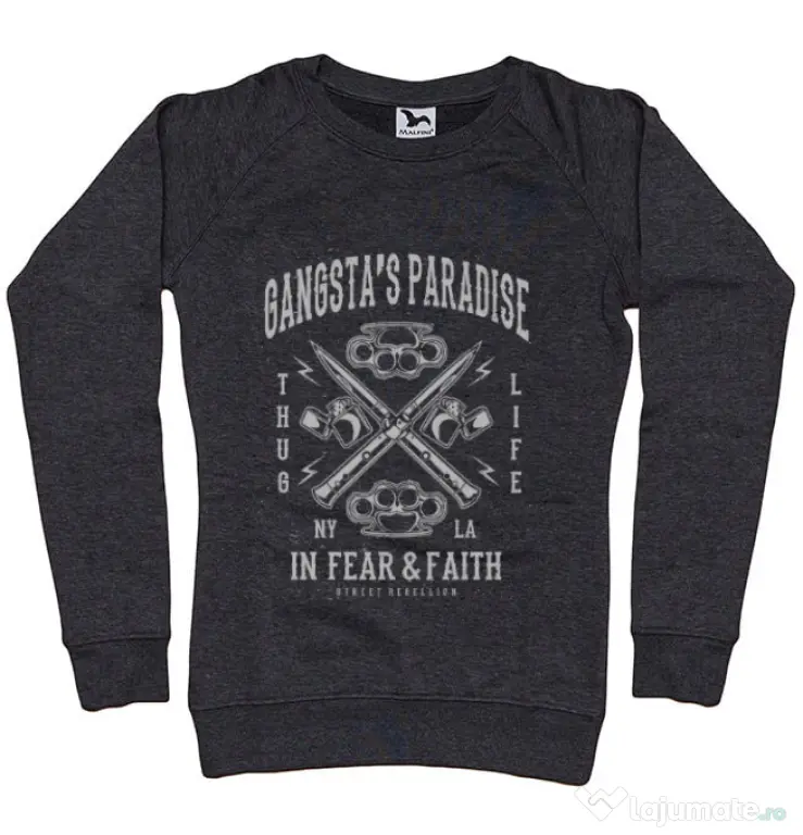 Bluza ADLER dama Gangstas Paradise Negru melanj