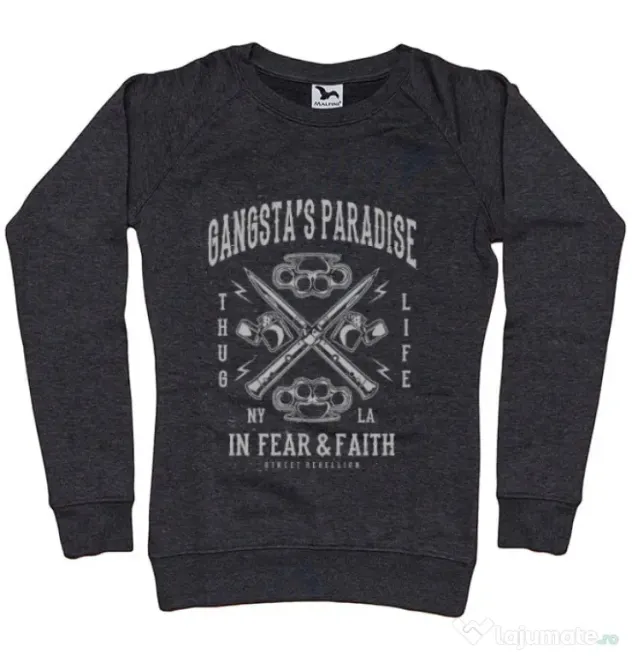 Bluza ADLER dama Gangstas Paradise Negru melanj