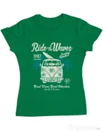 Tricou ADLER dama Ride The Waves Verde mediu