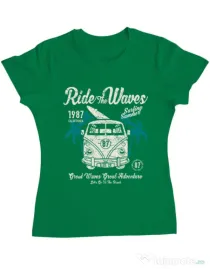Tricou ADLER dama Ride The Waves Verde mediu