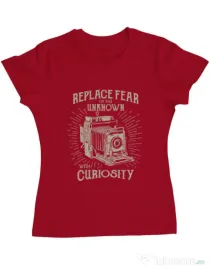 Tricou ADLER dama Replace Fear Rosu