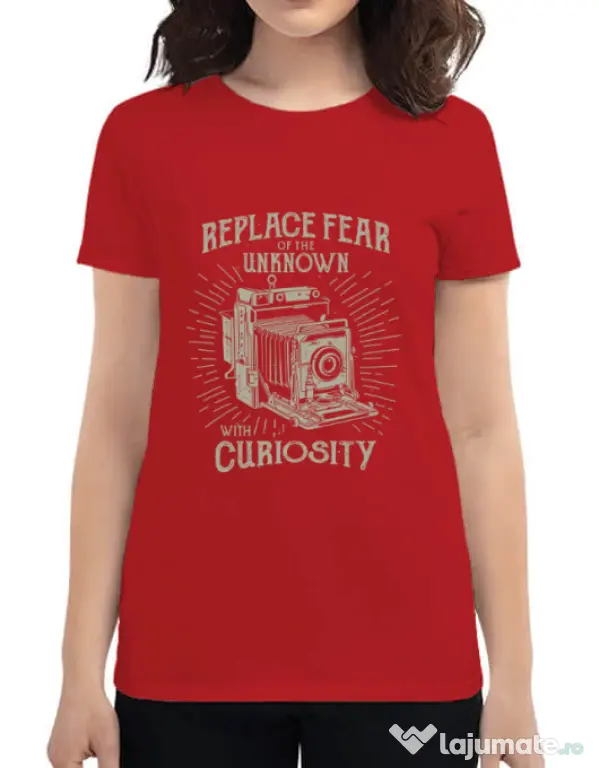 Tricou ADLER dama Replace Fear Rosu